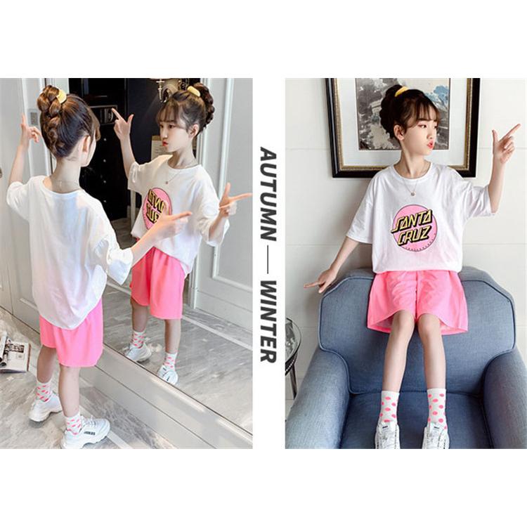 子供服 女の子 夏服 セットアップ 上下セット 半袖 Tシャツ ハーフパンツ ズボン 韓国子供服 キッズ ジュニア ベビー服 おしゃれ 可愛い 新品 160 150 130 1 Y アユストア 通販 Yahoo ショッピング