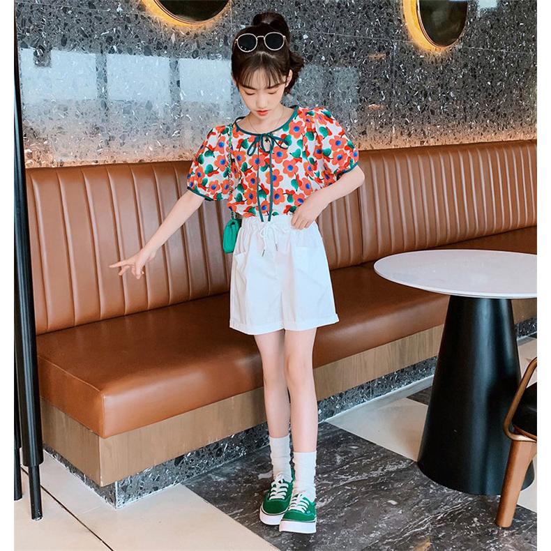 豪奢な 子供服 女の子 夏服 セットアップ 上下セット 半袖 Tシャツ 花柄 ハーフパンツ ズボン 韓国子供服 キッズ ジュニア ベビー服 おしゃれ 可愛い 新品 160 150 130 7sbbagg5cbd3a2ao P1ai