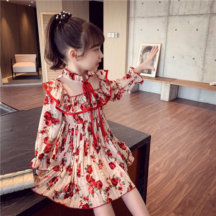 子供服 ワンピース 女の子 韓国子供服 秋服 長袖 花柄ワンピース キッズ 子供ドレス ベビー服 結婚式 誕生日 七五三 お姫様 ベビー服 おしゃれ 可愛い 150 160 レビューを書けば送料当店負担