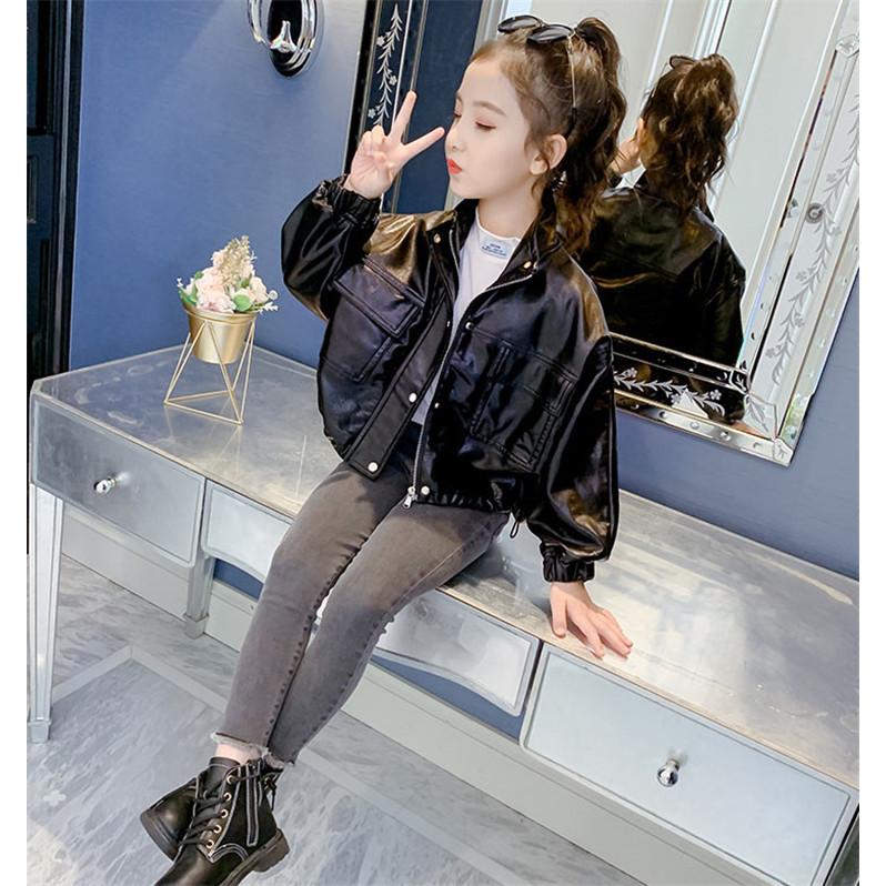 レザージャケット キッズ 子供服 女の子 アウター 春秋 革ジャン Puジャケット 韓国子供服 ジュニア ライダースジャケット おしゃれ 可愛い カジュアル 新品 160 Y4502 アユストア 通販 Yahoo ショッピング