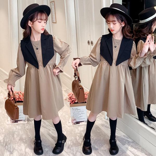 子供服 ワンピース 女の子 韓国子供服 秋服 長袖 シャツワンピース キッズ ダンス衣装 子供ドレス 結婚式 誕生日 七五三 お姫様 ベビー服 おしゃれ 可愛い 160 国内正規品