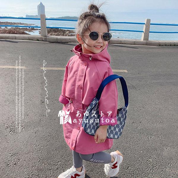 トレンチコート キッズ 子供服 女の子 秋服 コート アウター ロングコート ジャケット パーカー トップス チュニック 韓国子供服 ベビー服 おしゃれ 可愛い 新品 ファッション通販