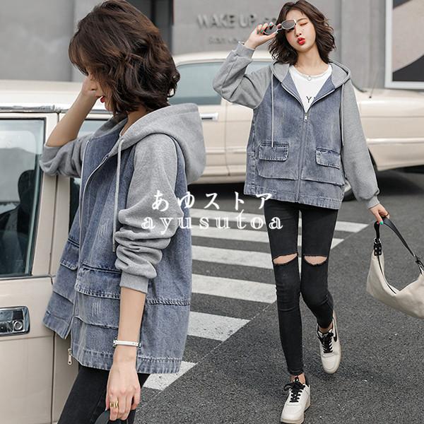 デニムジャケット レディース 大きめ 40代 春秋 アウター コート ジャケット トップス パーカー きれいめ 大きいサイズ おしゃれ 可愛い 着痩せ 大人 上品 新品 Y アユストア 通販 Yahoo ショッピング