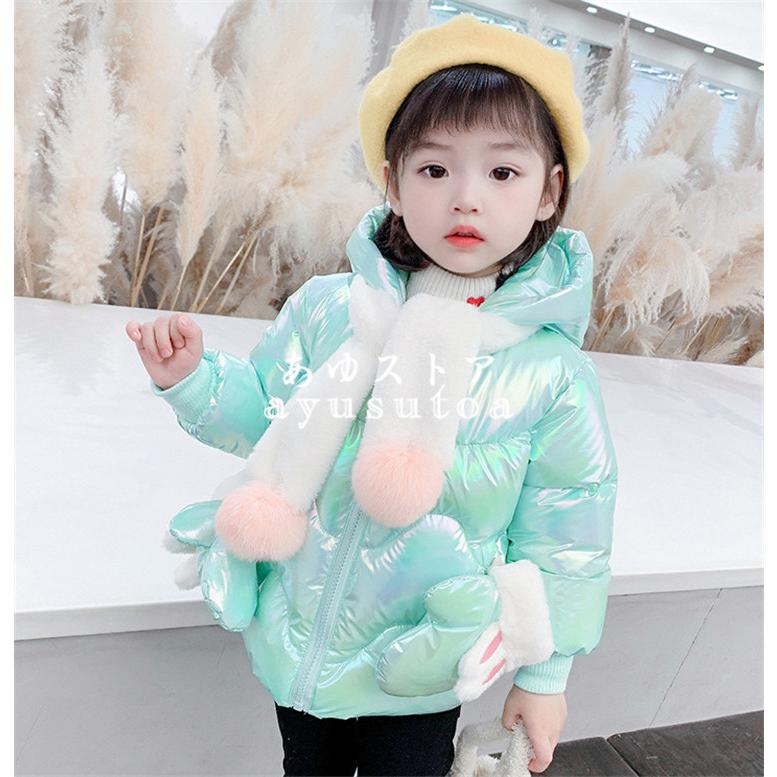 中綿コート キッズ マフラー 手袋 子供服 女の子 冬服 ダウン風コート 中綿ジャケット パーカー アウター 厚手 トップス ベビー服 おしゃれ 可愛い 暖かい 新品 Y アユストア 通販 Yahoo ショッピング