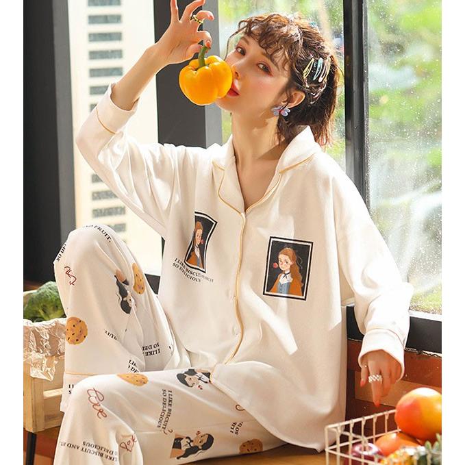 パジャマ レディース 前開き 春夏秋冬 人気 長袖 ルームウェア 寝巻き 2点セット 綿 長ズボン シャツパジャマ 寝間着 部屋着 体型カバー 韓国風 可愛い 新品 Y アユストア 通販 Yahoo ショッピング