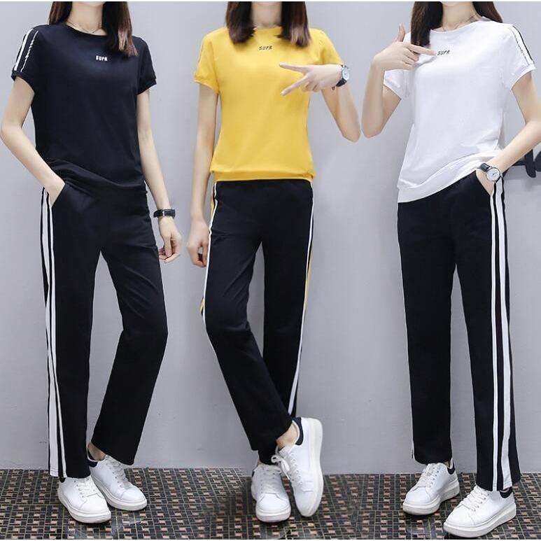 ジャージ セットアップ レディース 春夏 30代 40代 カジュアル 半袖 新作 韓国風 運動服 上下セット 部屋着 九分丈パンツ お洒落 着痩せ 新品 Y アユストア 通販 Yahoo ショッピング