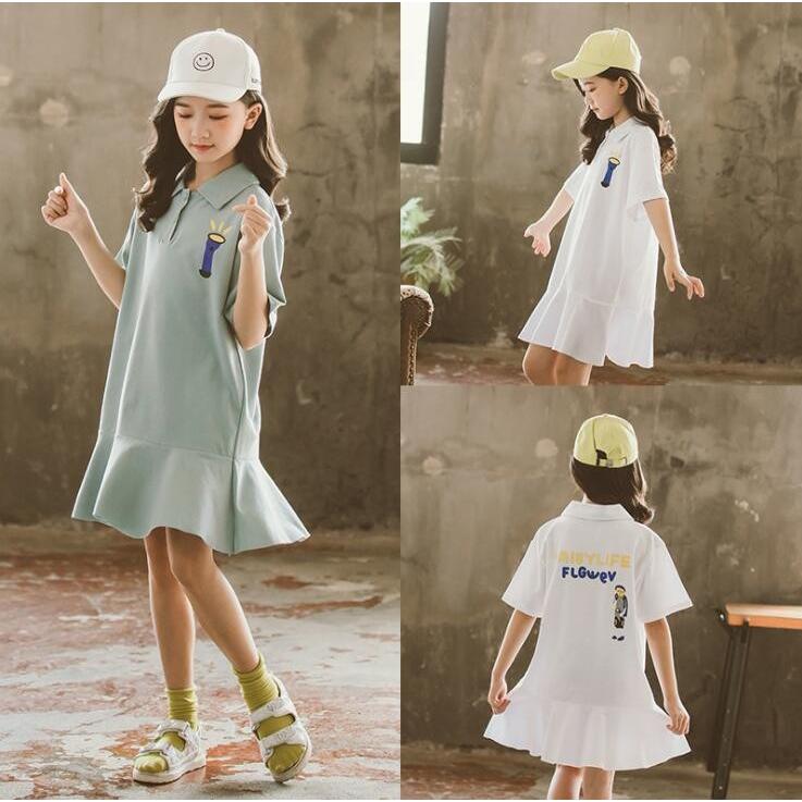 子供服 ワンピース キッズ 子供ドレス Dress 韓国子供服 ジュニア 女の子 春 夏 半袖 膝丈ワンピース ロングtシャツ カジュアル おしゃれ 可愛い 通学着 新品 Y アユストア 通販 Yahoo ショッピング