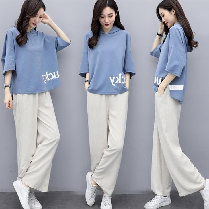 ジャージ セットアップ レディース 春 夏 40代 きれいめ 上下セット Tシャツ 半袖 九分丈パンツ 運動服 部屋着 韓国風 カジュアル お洒落 着痩せ 新品 Y アユストア 通販 Yahoo ショッピング
