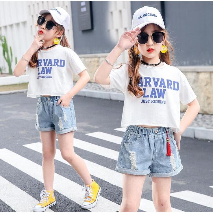 子供服 セットアップ キッズ 女の子 春夏 半袖 2点セット 上下セット Tシャツ デニムパンツ ショートパンツ ジュニア おしゃれ カジュアル 可愛い 新品 150 160 Y アユストア 通販 Yahoo ショッピング