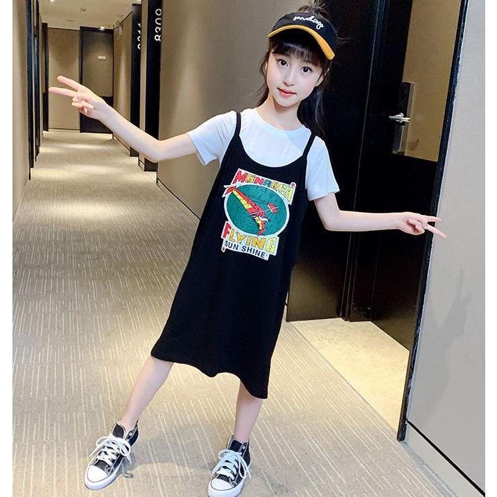 子供服 ワンピース 春夏 女の子 キッズワンピース 半袖 2点セット ワンピース Tシャツ チュニック 子供ドレス ジュニア おしゃれ カジュアル 可愛い 新品 160 Y アユストア 通販 Yahoo ショッピング