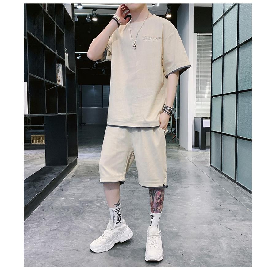 セットアップ メンズ 夏 ジャージ 上下セット スウェット 綿麻 半袖 Tシャツ 丸首 薄手 ショートパンツ スポーツ 大きいサイズ カジュアル おしやれ 新作 Y アユストア 通販 Yahoo ショッピング