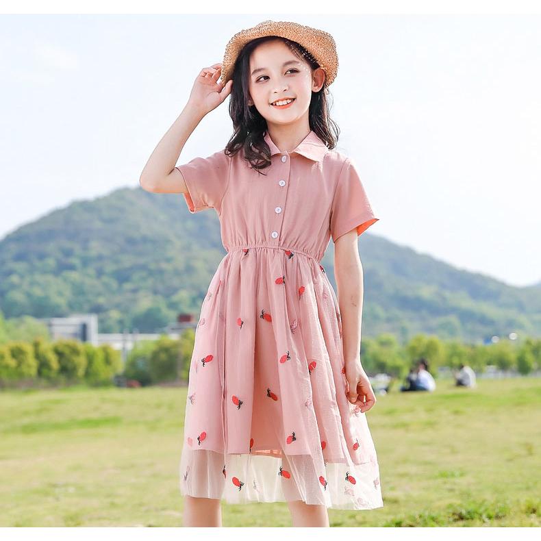 ワンピース キッズ 子供服 女の子 夏 キッズワンピース 半袖ワンピース フリル 無地 子供ドレス ジュニア 子ども お姫様 おしゃれ 可愛い カジュアル 新品 150cm Y アユストア 通販 Yahoo ショッピング