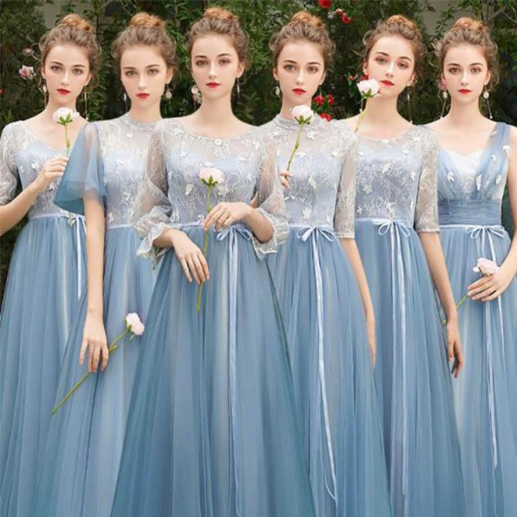 ブライズメイド ドレス ロング パーティードレス 結婚式 演奏会 ピアノ 発表会 二次会 花嫁 大きいサイズ フォーマルドレス ワンピース 女子会 ブルー 呼ばれ Y アユストア 通販 Yahoo ショッピング