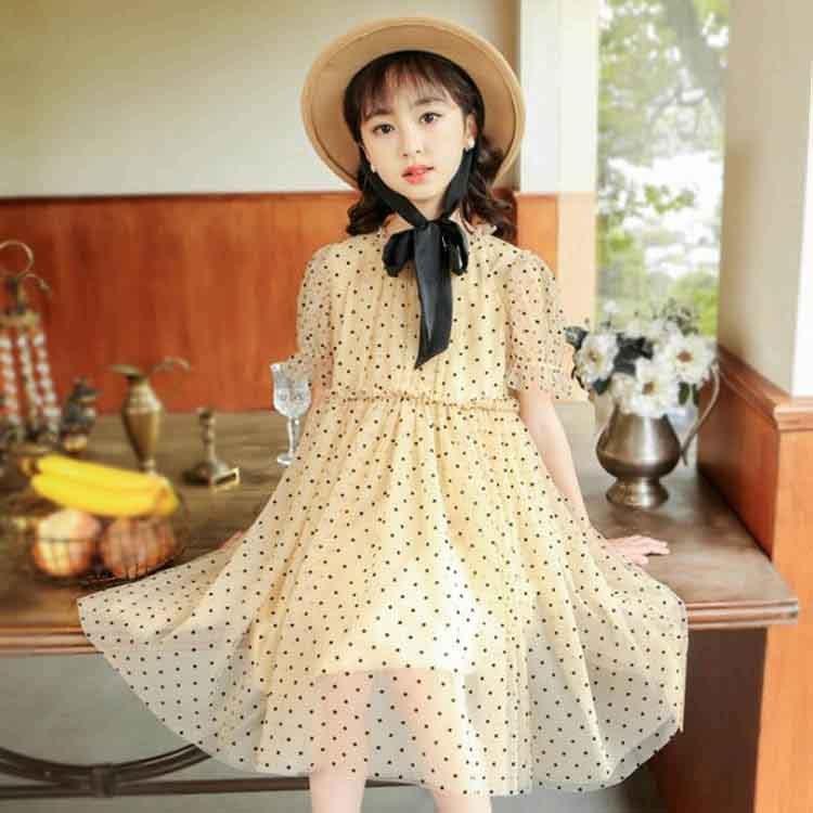 子供服 ワンピース キッズ 女の子 夏 膝丈 半袖 水玉柄 ワンピース 子供ドレス おしゃれ 韓国子ども服 ジュニア 女児 カジュアル 人気可愛い 普段着 通学着 Y アユストア 通販 Yahoo ショッピング