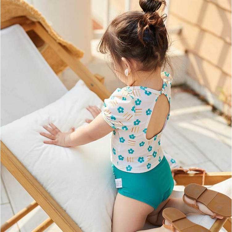 水着 3点セット 子供水着 韓国風 花柄 半袖 ジュニア おしゃれ スイムウェア 体型カバー 小学生 可愛い 紫外線カット ビーチ 爽やか 新品 Y アユストア 通販 Yahoo ショッピング