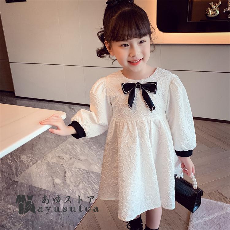 ワンピース キッズ 長袖 子供服 女の子 春秋 キッズワンピース 長袖ワンピース 蝶結び 子供ドレス お姫様 ジュニア おしゃれ 可愛い カジュアル 新品 Y アユストア 通販 Yahoo ショッピング