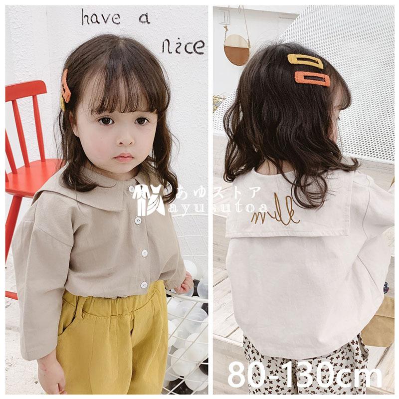 シャツ ブラウス キッズ 子供服 長袖 女の子 ベビー 刺繍 白ブラウス 可愛い トップス 綿100 春夏 おしゃれ カジュアル ゆったり ジュニア服 通学 小学生 2色 Y アユストア 通販 Yahoo ショッピング
