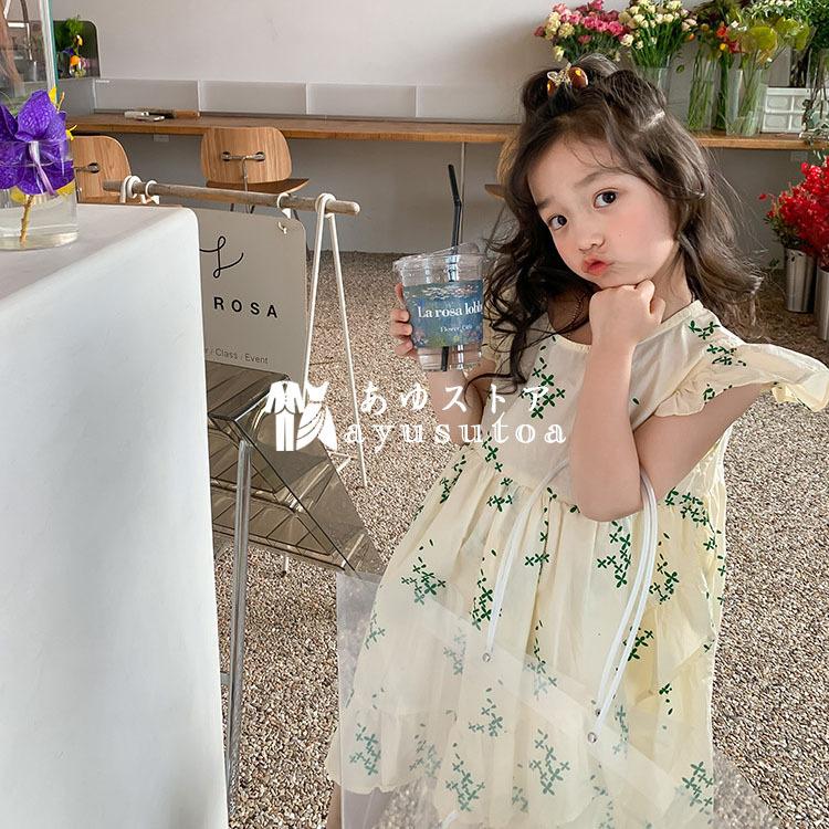 ワンピースドレス 花柄ワンピース 可愛い 女の子 半袖 フレア袖 ロング丈ワンピース 花柄 オシャレ 子ども服 演奏会 発表会 撮影用 結婚式 卒業式 入学式 七五三 Y アユストア 通販 Yahoo ショッピング