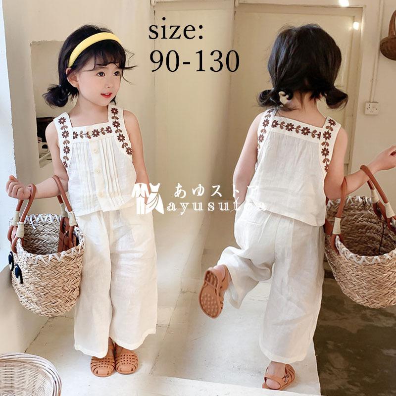 人気新品 セットアップ キッズ 春夏 女の子 ベビー 上下セット ノースリーブ シャツ トップス ロングパンツ 長ズボン ボトムス おしゃれ 可愛い ことも服 保育園 小学生 Simbcity Net