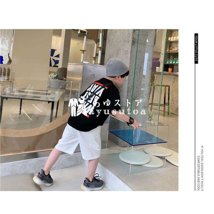 Tシャツ 男の子 女の子 綿tシャツ 半袖 お洒落 トップス かっこいい こども 子供 キッズ 子供服 小学校 通学 通園ホワイト ブラック 夏服 白 黒 ゆったり 90 150 Y4933 アユストア 通販 Yahoo ショッピング