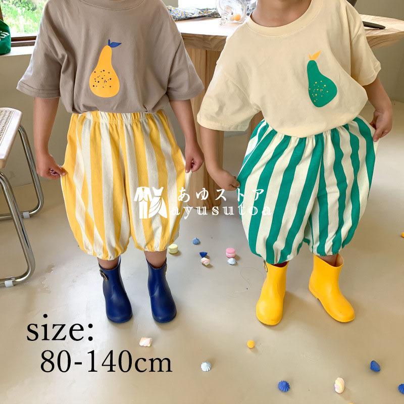 子供服 チノパンツ ガウチョパンツ 可愛い 男の子 女の子 ベビー ストライプ ボトムス 薄手 春夏 ロングパンツ おしゃれ カジュアル ゆったり ジュニア服 2色 Y アユストア 通販 Yahoo ショッピング