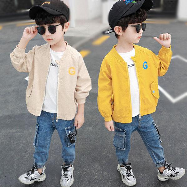 再販ご予約限定送料無料 韓国子供服 アウター キッズ 男の子 秋服 ジャケット ジッパー 個性プリント 可愛い 男児 ベビー 普段着 通園 通学 ページュ イエロー 90 140 Karolinemedeiros Com Br