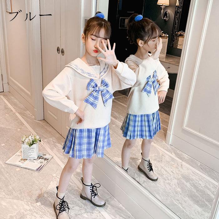 セットアップ 春服 全3色 キッズ 女の子 上下セット 卒園式 入学式 卒業式 発表会 七五三 蝶結びトップス プリーツスカート チェック柄 2点セット 110 170 Y アユストア 通販 Yahoo ショッピング