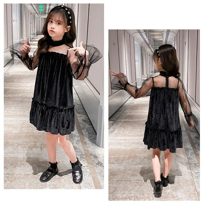 キッズ 女の子 ワンピース ブラック フォーマル 入学式 卒業式 発表会 受験用 七五三 長袖 ベルベット 膝丈上 新作 可愛い お呼ばれ お食事会 オシャレ 110 160 Y6030 アユストア 通販 Yahoo ショッピング