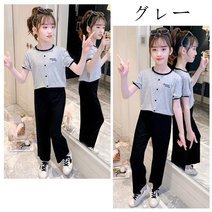 韓国子供服 可愛い 夏服 レジャー 上下セット 女の子 セットアップ 夏着 花柄 2点セット ブラック グリーン 普段着 通学着 旅行 リゾート キッズ 半袖tシャツ オープニングセール