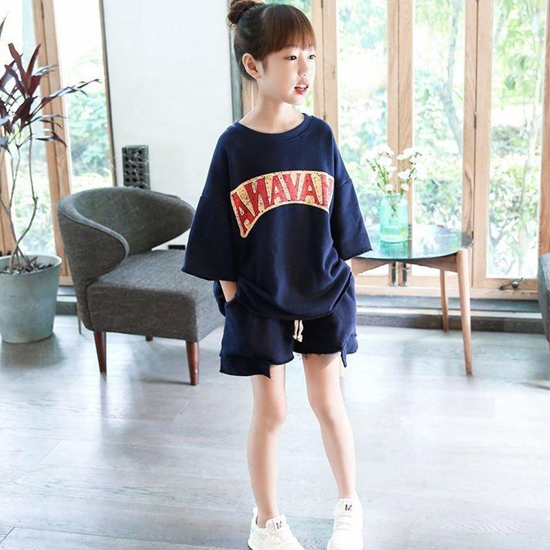 夏 キッズ ベビー服 パンツ 春夏秋 トップス Amosjoption カジュアル セットアップ 学生服 半袖 150 ショートパンツ ズボン ショッピング 女児 女の子 着回し 子供 Tシャツ 短パン 夏用 普段着 白