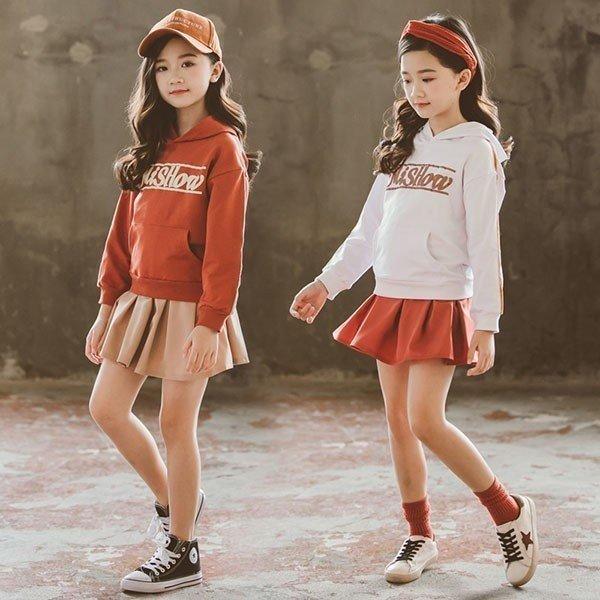 子供服 女の子 セットアップ 長袖パーカー キッズ 春秋 スウェット上下 韓国 ジュニア Tシャツ ミニスカート 可愛い おしゃれ 通学着 新品 人気商品ランキング