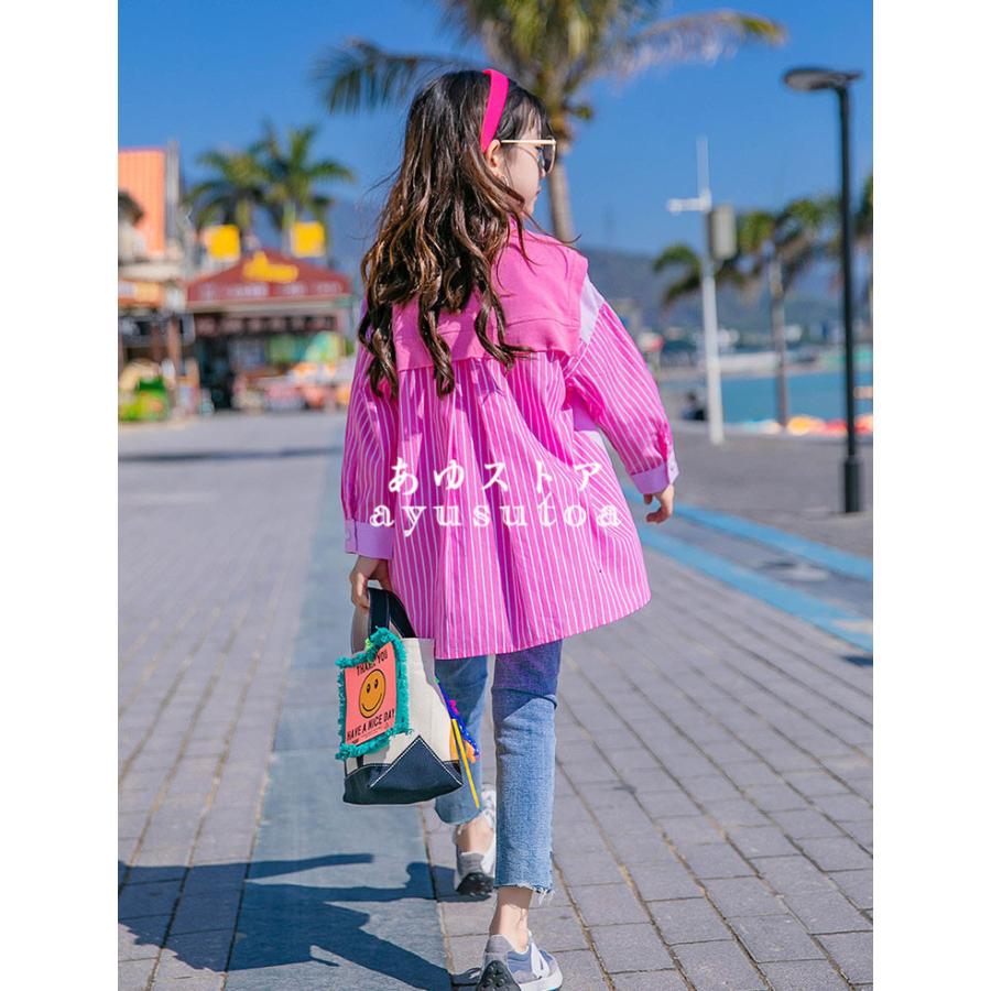 最大73 オフ ブラウス キッズ 子供服 女の子 トップス シャツ ストライプ 春秋 長袖 Tシャツ ロング丈 カットソー 韓国子供服 ジュニア ベビー服 女児 おしゃれ 可愛い 新品 Recomenda Co