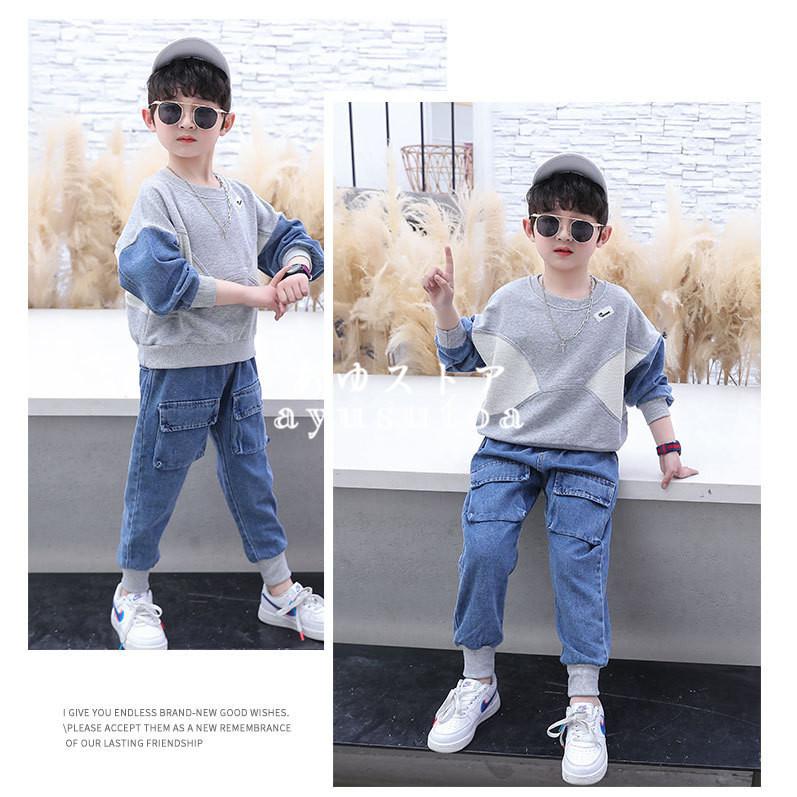 子供ジャージ セットアップ キッズ 子供服 男の子 春秋 トップス Tシャツ ロングパンツ デニムパンツ 長ズボン ボトムス 韓国子供服 ベビー服 おしゃれ 可愛い Y アユストア 通販 Yahoo ショッピング
