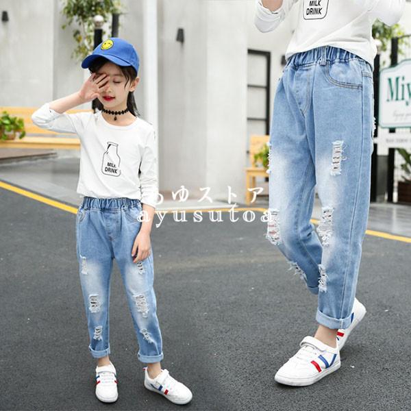子供服 デニムパンツ キッズ 女の子 ロングパンツ 春夏秋 長ズボン ボトムス ストレッチパンツ 韓国子供服 可愛い ベビー服 おしゃれ ジュニア 売れ筋ランキングも 新品 ジーンズ