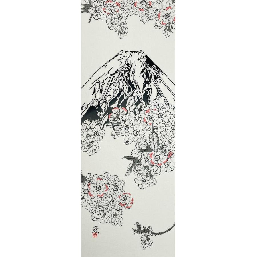 絵てぬぐい 絵画 桜と富士 メール便 手ぬぐい 手拭い タオル