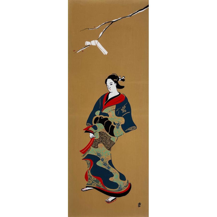 絵てぬぐい 絵画 元禄美人図 メール便 手ぬぐい 手拭い タオル