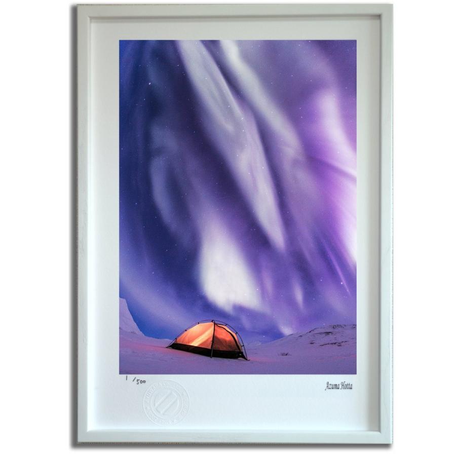 版画 絵画 オーロラとテント008 アラスカ 堀田東 壁掛け 壁飾り