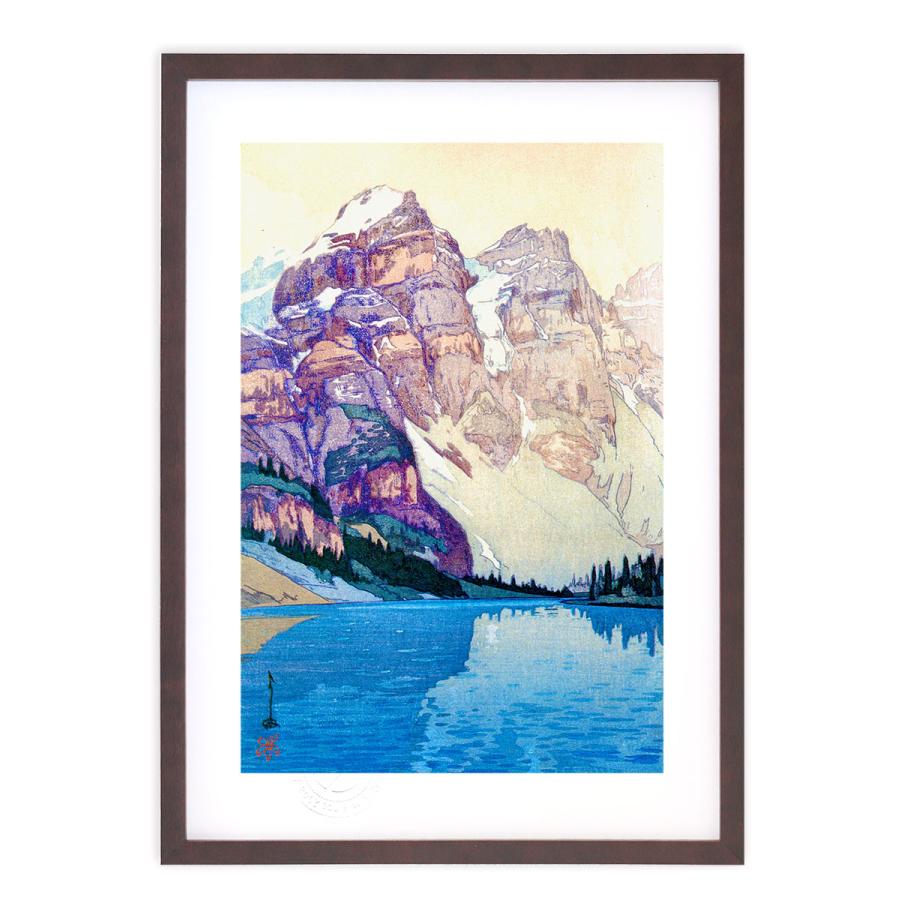 ジャンク・絵画風 大型壁掛・インテリア　できればお引取り 版画 絵画 名画 日本画 モレーン湖 吉田博 インテリア 壁掛け 額入り