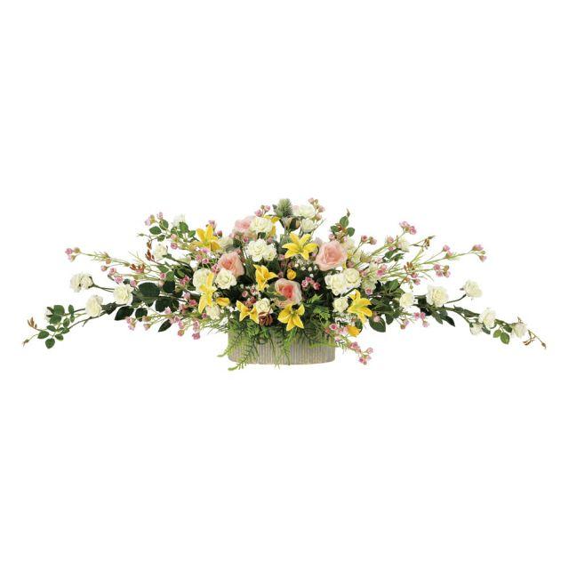 アートフラワー ワイドスプレーローズ 〔テーブルタイプ〕 光触媒 インテリア 部屋に飾る 花 おしゃれ ギフト 華やか 御祝 造花 プレゼント リビング 玄関