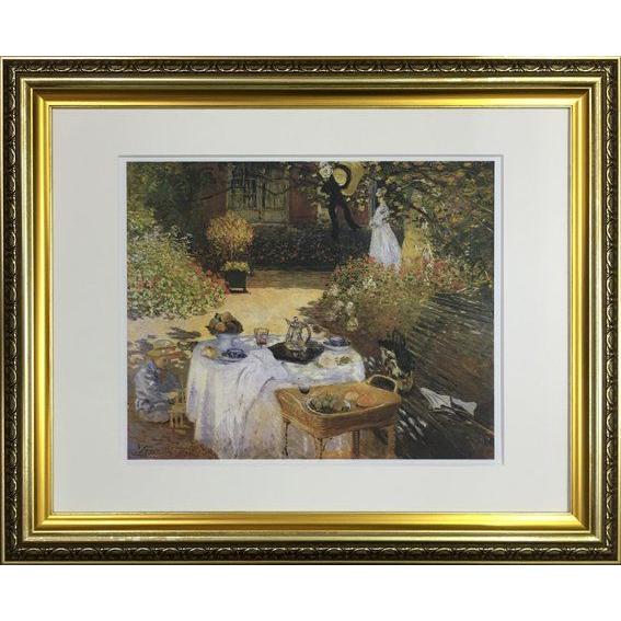 モネ 「庭園での昼食」ジグレー印刷 額付