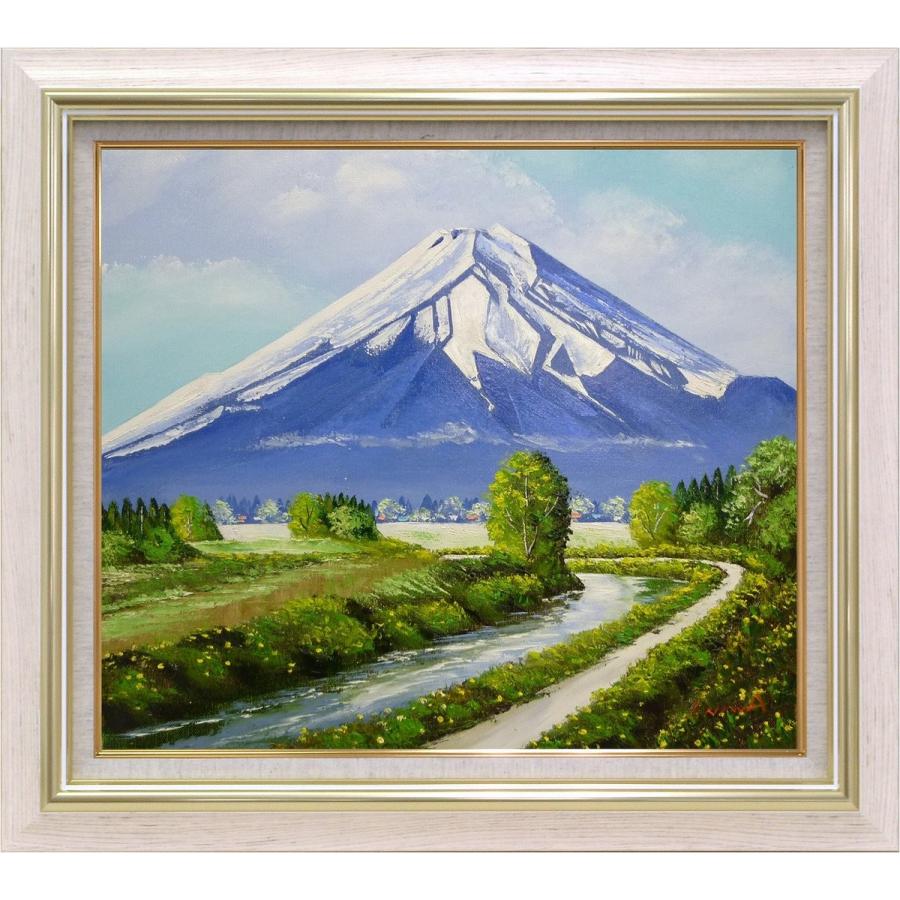 手描き油絵 丹波 勇 富士 F10 画家本人手描き 絵画 額入り 絵 手描き油絵 丹波 勇 富士 F10 画家本人手描き 絵画 額入り 絵