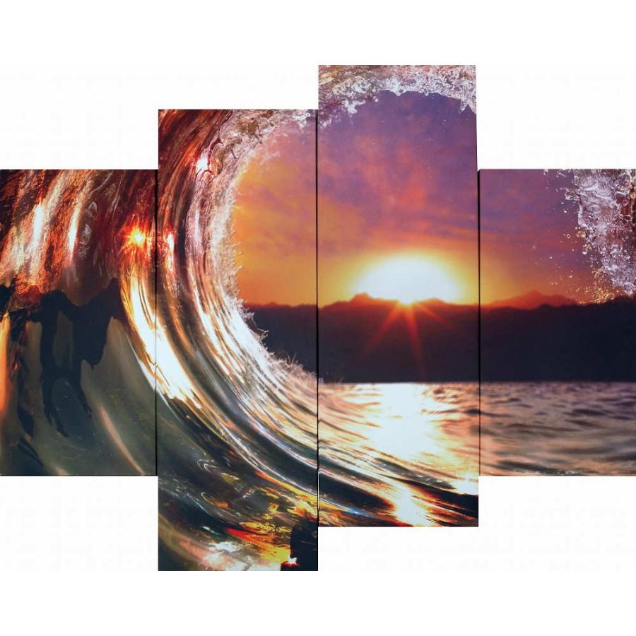 キャンバスアート 美しい海の波(Beautiful ocean wave) ベッロ(Bello) 4枚セット/絵画 壁掛け 壁飾り インテリア 油絵 花 アートパネル ポスター 絵｜ayuwara｜08