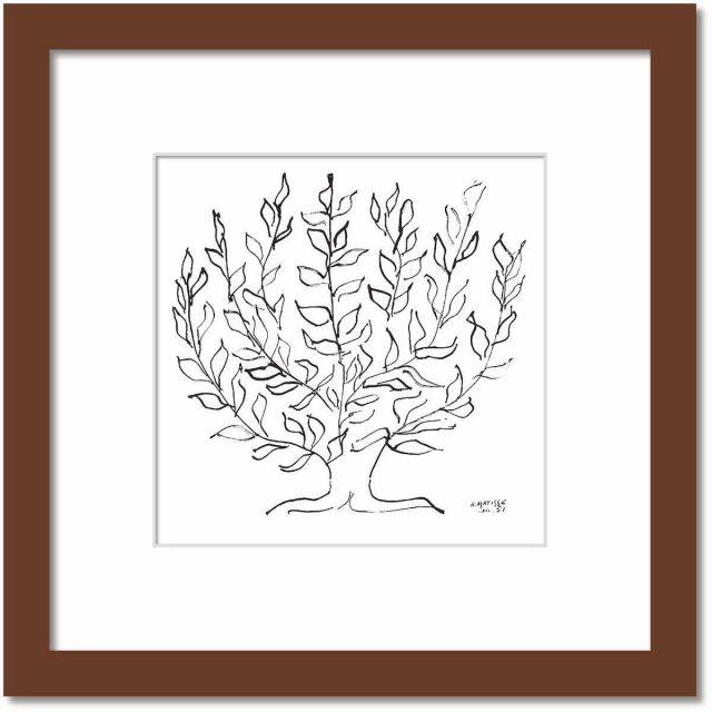 マティス「プラタナス」額付 ブラウンLサイズ