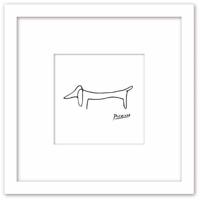 名画 ラインアート パブロ ピカソ 署名入り Le Chien 犬 ホワイトフレーム ゆうパケット Sサイズ Ka Ps 1005wh 日本唯一の風景専門店 あゆわら 通販 Yahoo ショッピング