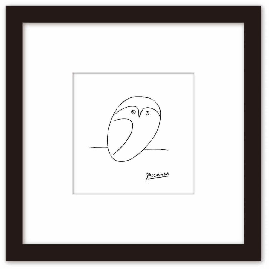 名画 ラインアート パブロ・ピカソ 署名入り ル・イブー（フクロウ