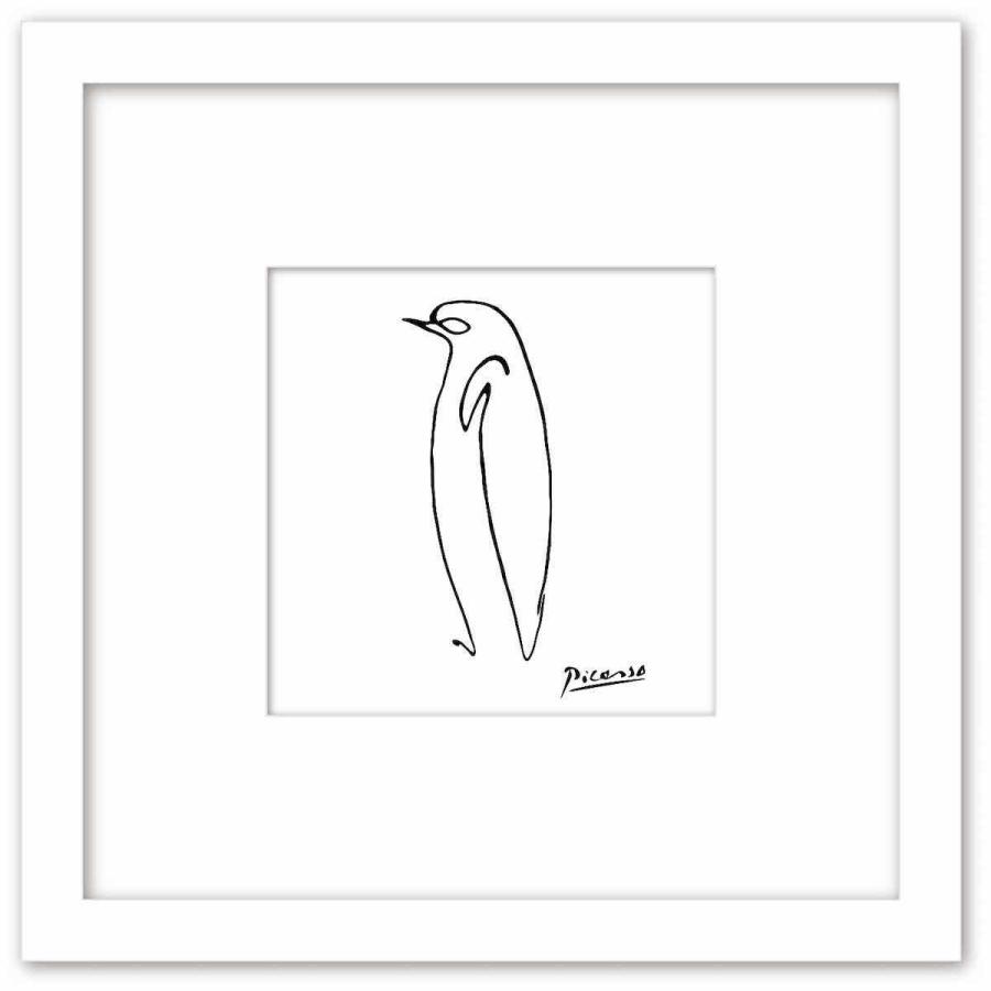 名画 ラインアート パブロ・ピカソ 署名入り Le Pingouin ペンギン
