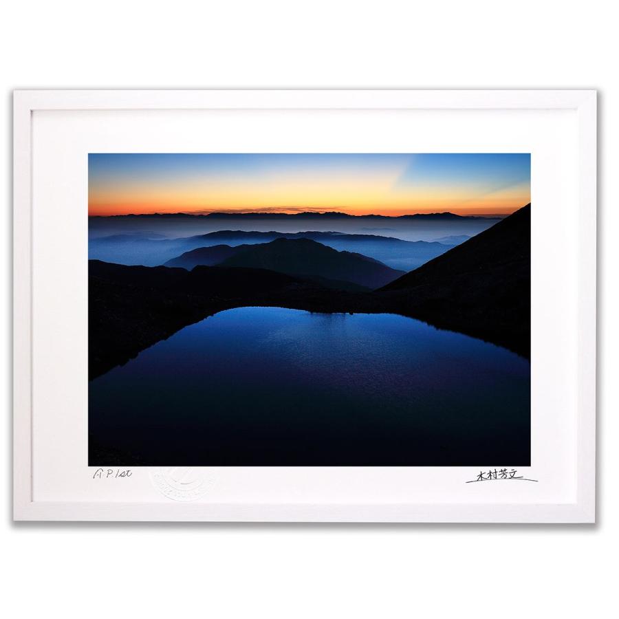 アートフォト 絵画 壁掛け 夜明け前の翠ヶ池 白山 壁飾り インテリア