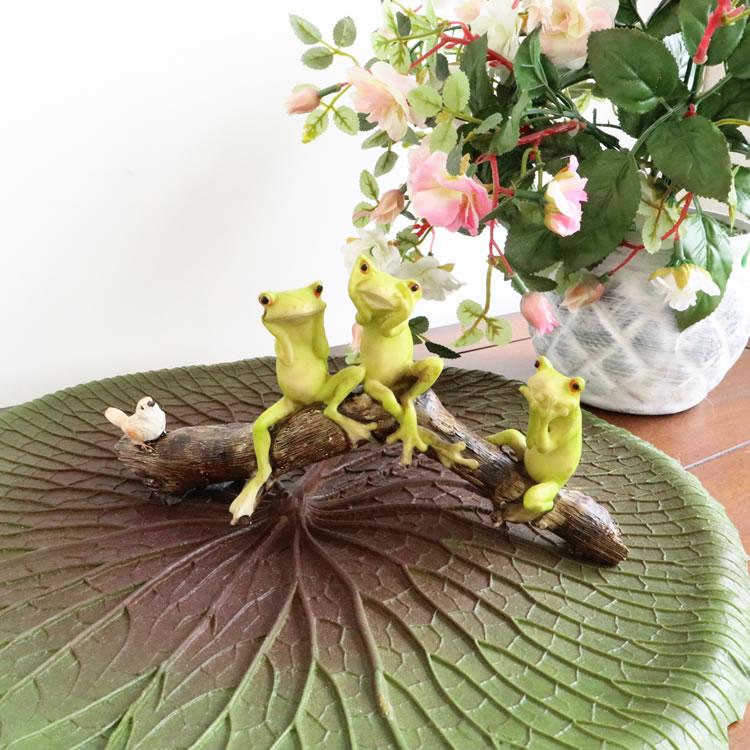 置物 ディスプレイとしてかわいい オブジェ カエル3匹 インテリア