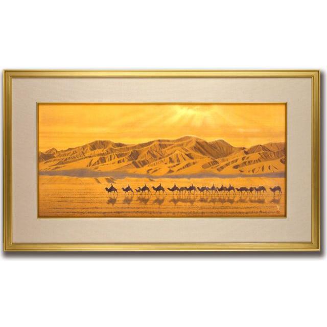 絵画 絲綢之路天空 絵画 壁掛け 壁飾り インテリア 油絵 花 アートパネル ポスター 絵 額入り リビング 玄関