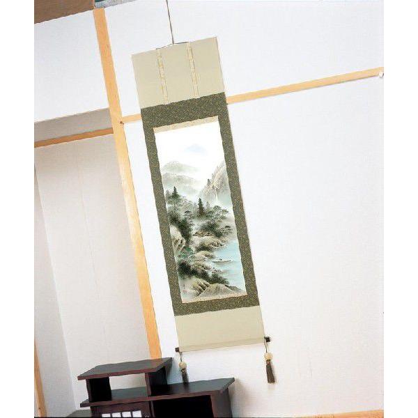 手描き掛け軸 今村凌雪 掛軸 「彩色山水」 絵画 壁掛け 壁飾り